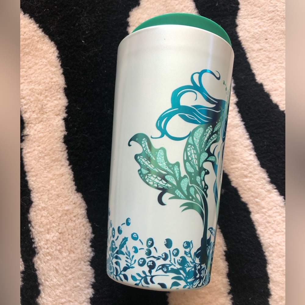 Starbucks 2022 Teal Blue Green Gold Metallic Siren Mermaid Ceramic 12oz Tumbler - Picture 2 of 9